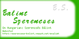 balint szerencses business card